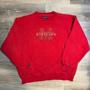 JanSport University of Maryland Sweatshirt Mens Large Red Crewneck Collegiate L